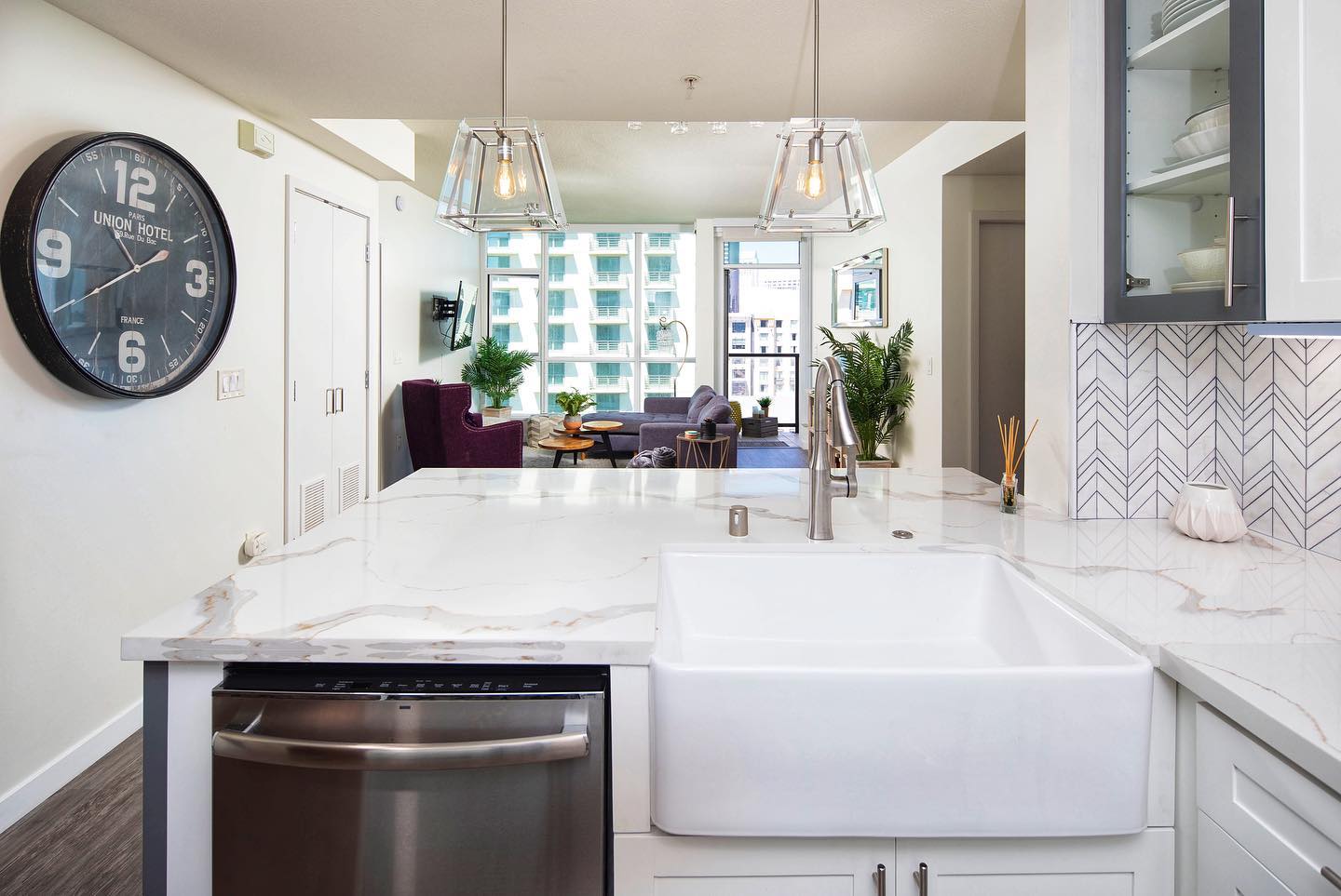 a photo of a kitchen and dining area in san diego a photo of a kitchen and dining area in san diego