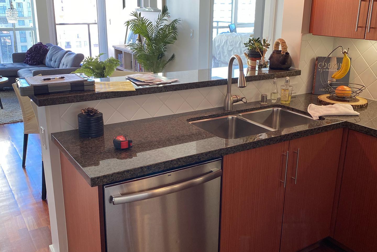 San Diego kitchen with white cabinets